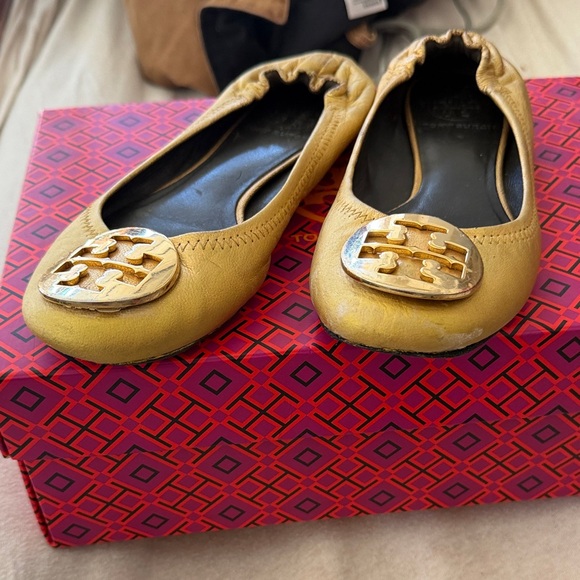 Tory Burch Metallic Gold Flats